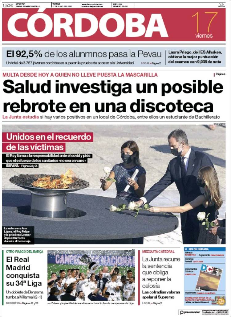 Portada de Diario de Córdoba (Espa&ntilde;a)
