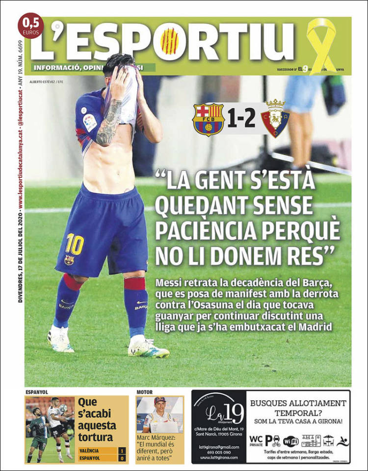 Portada de L'Esportiu (Espa&ntilde;a)