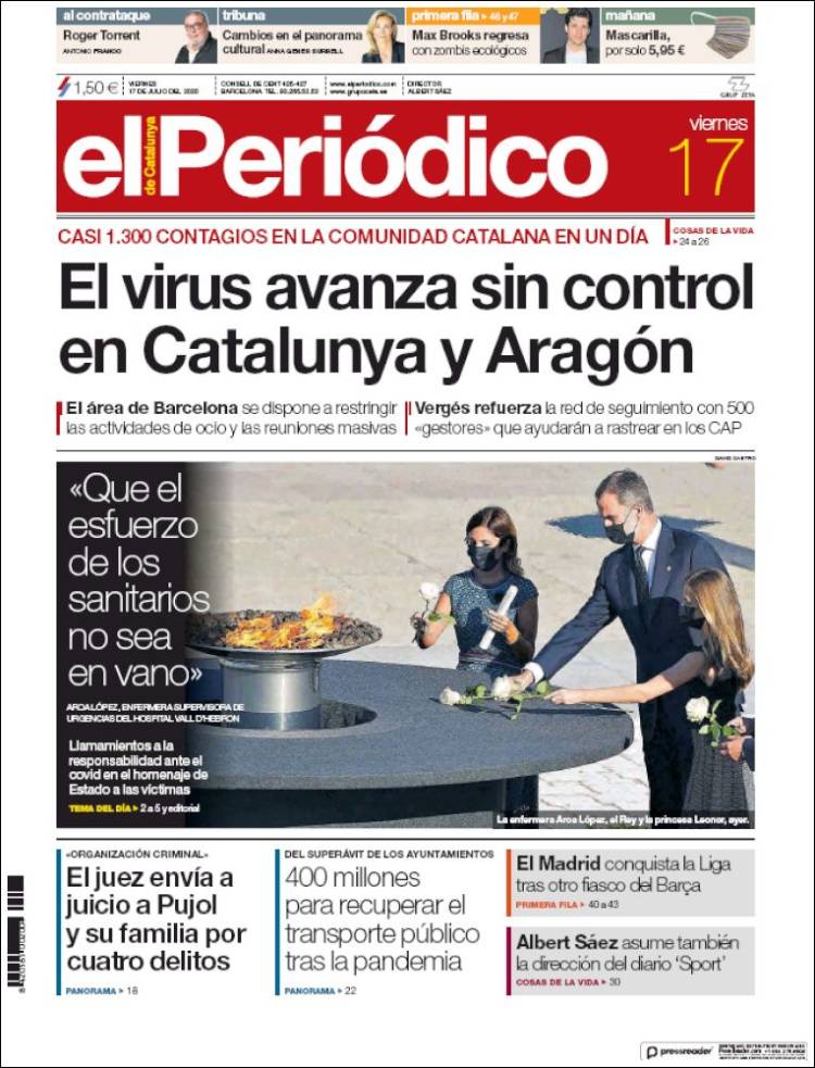 Portada de El Periódico (Espa&ntilde;a)