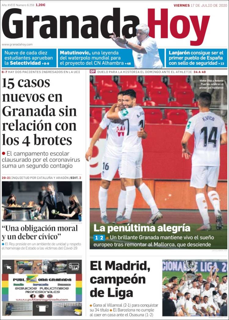 Portada de Granada Hoy (Espa&ntilde;a)