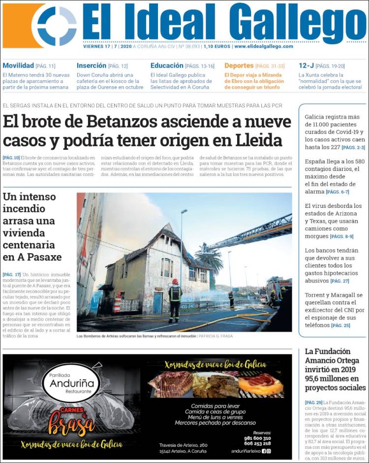 Portada de El Ideal Gallego (Espa&ntilde;a)