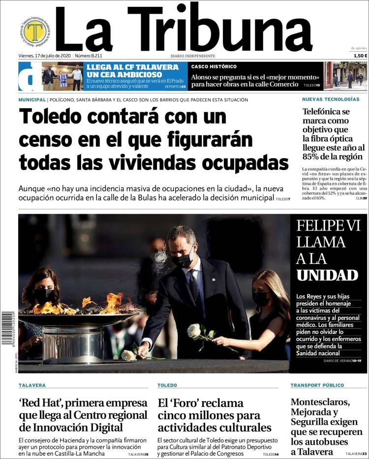 Portada de La Tribuna de Toledo (Espa&ntilde;a)