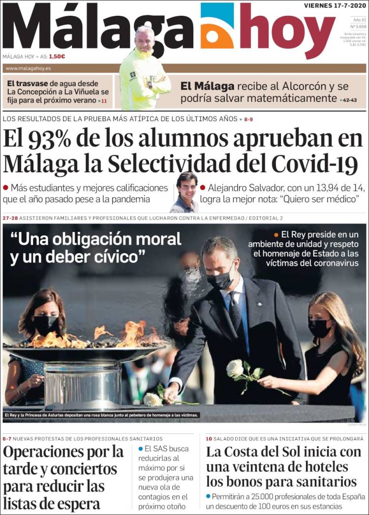 Portada de Málaga Hoy (Espa&ntilde;a)