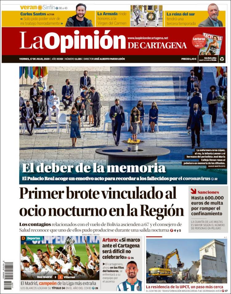 Portada de La Opinión de Murcia (Espa&ntilde;a)