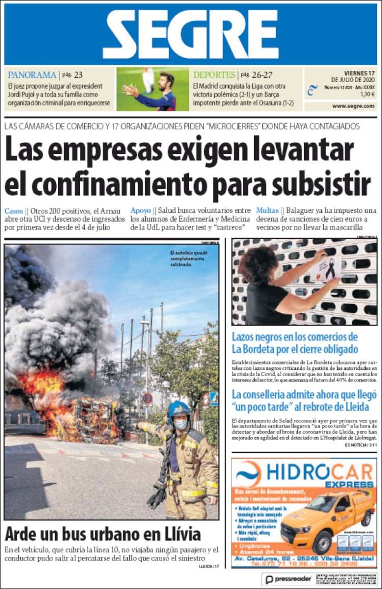 Portada de Segre  (Espa&ntilde;a)