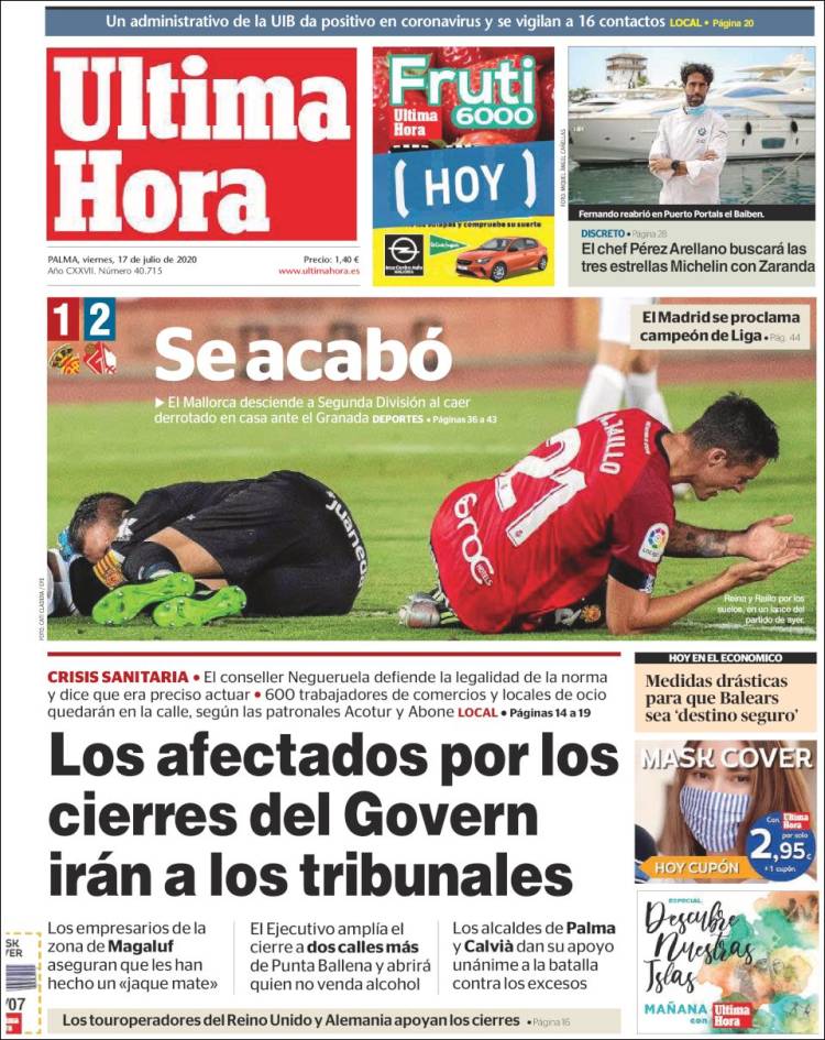 Portada de Última Hora (Espa&ntilde;a)