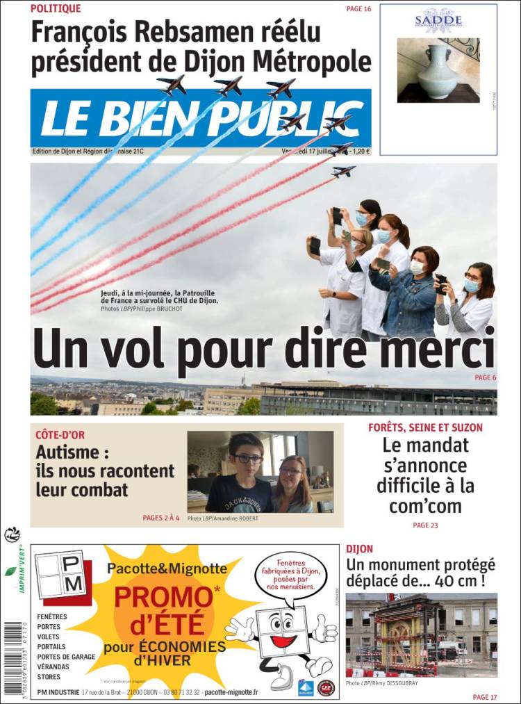 Portada de Le Bien Public (Francia)