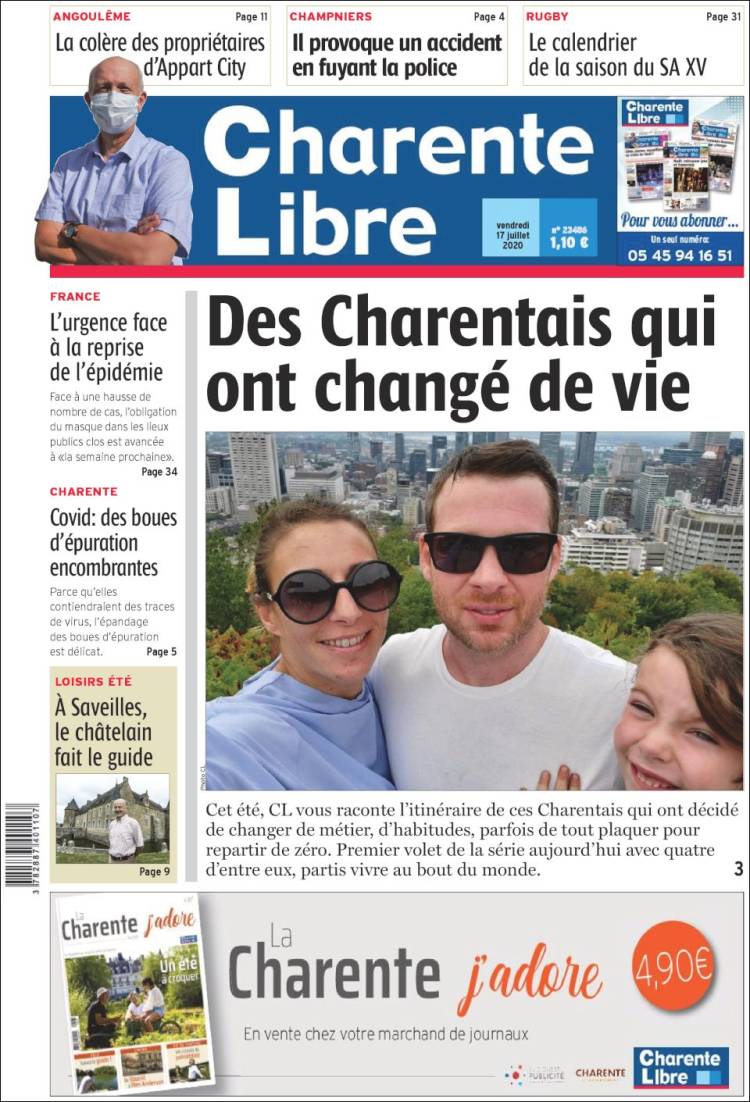 Portada de Charente Libre (Francia)