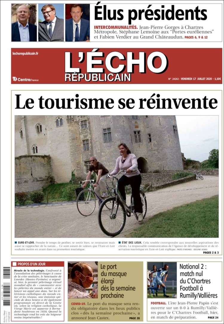 Portada de L'Echo Républicain (Francia)