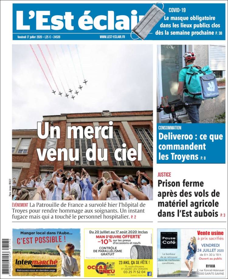 Portada de L'Est Eclair (Francia)