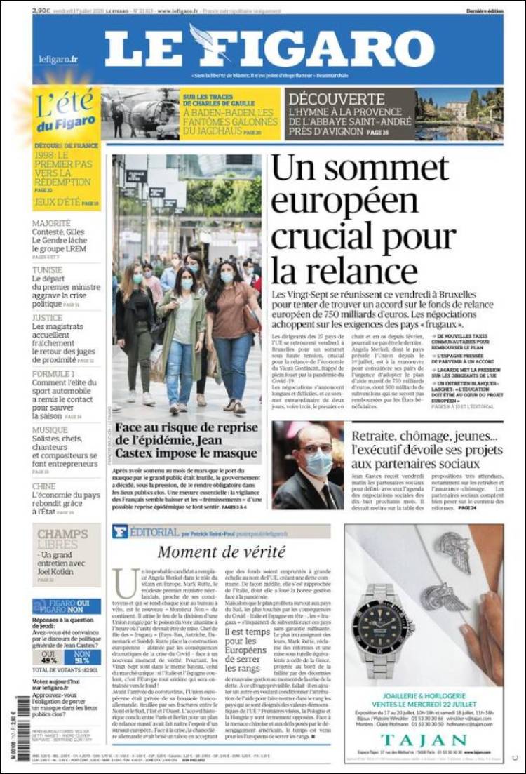 Portada de Le Figaro (Francia)