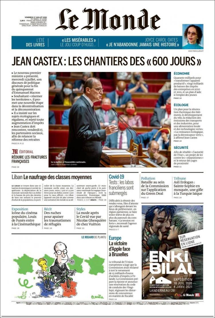 Portada de Le Monde (Francia)