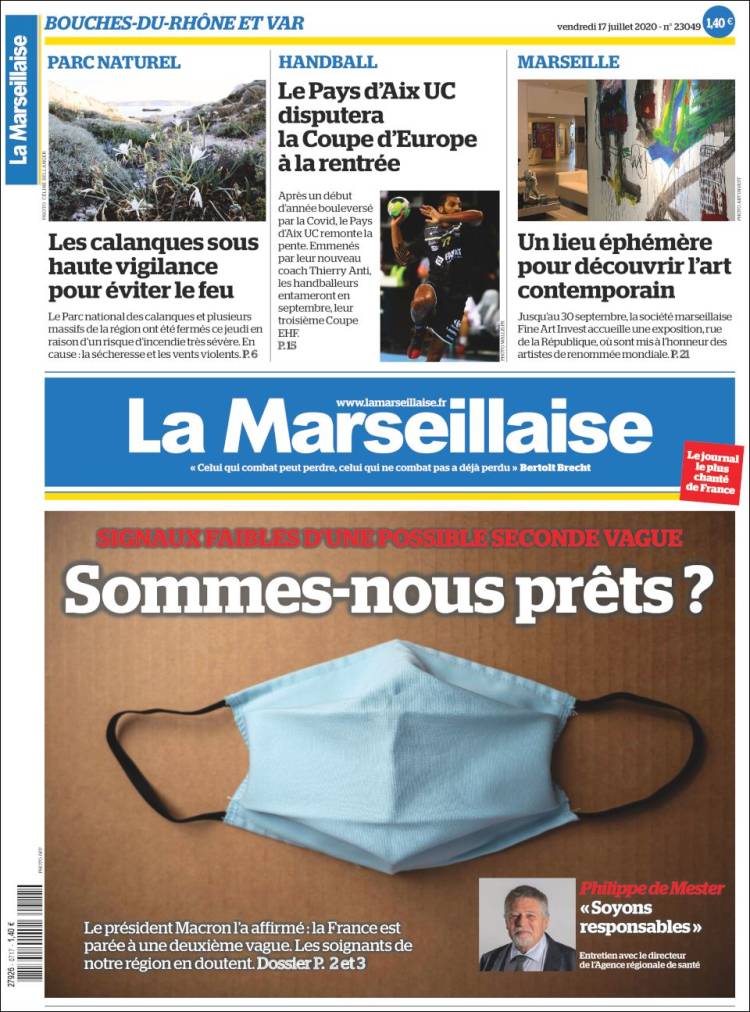 Portada de La Marseillaise (Francia)