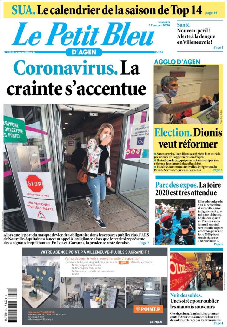 Portada de Le Petit Bleu (Francia)