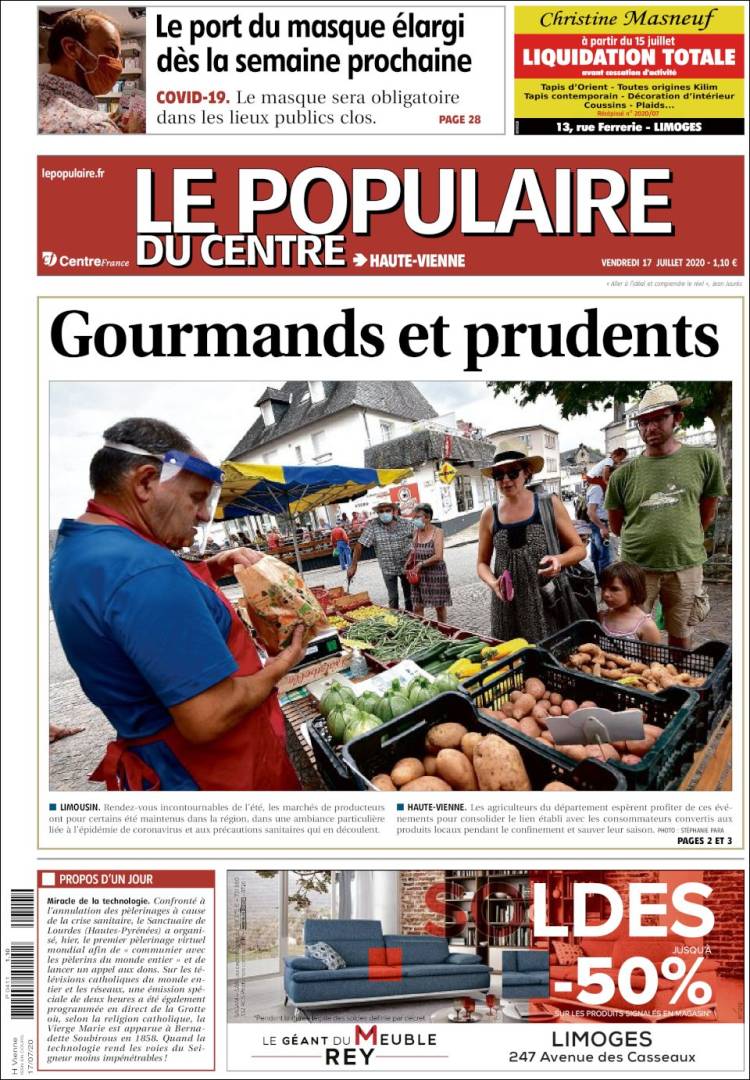 Portada de Le Populaire du Centre (Francia)