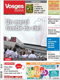 Portada de Vosges Matin (Francia)