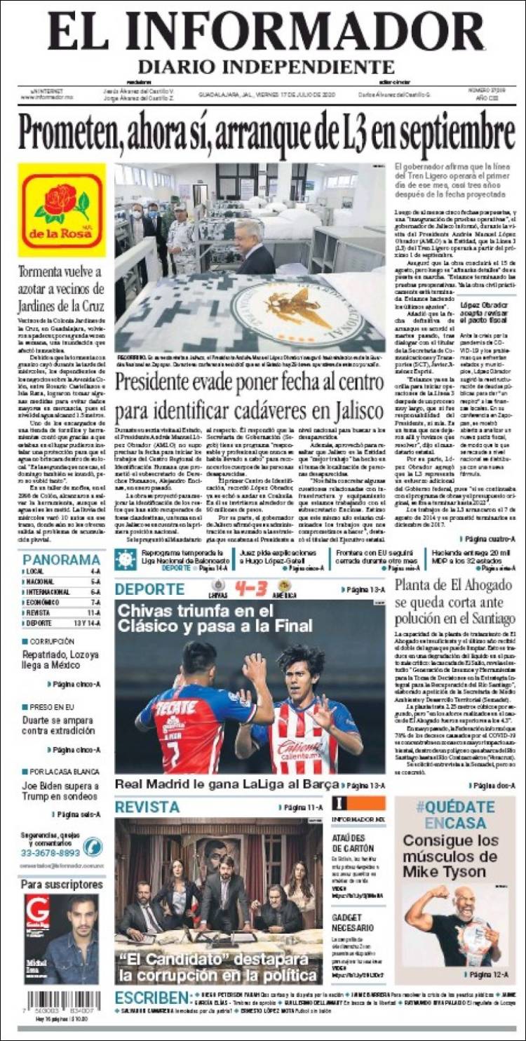 Portada de El Informador (M&eacute;xico)