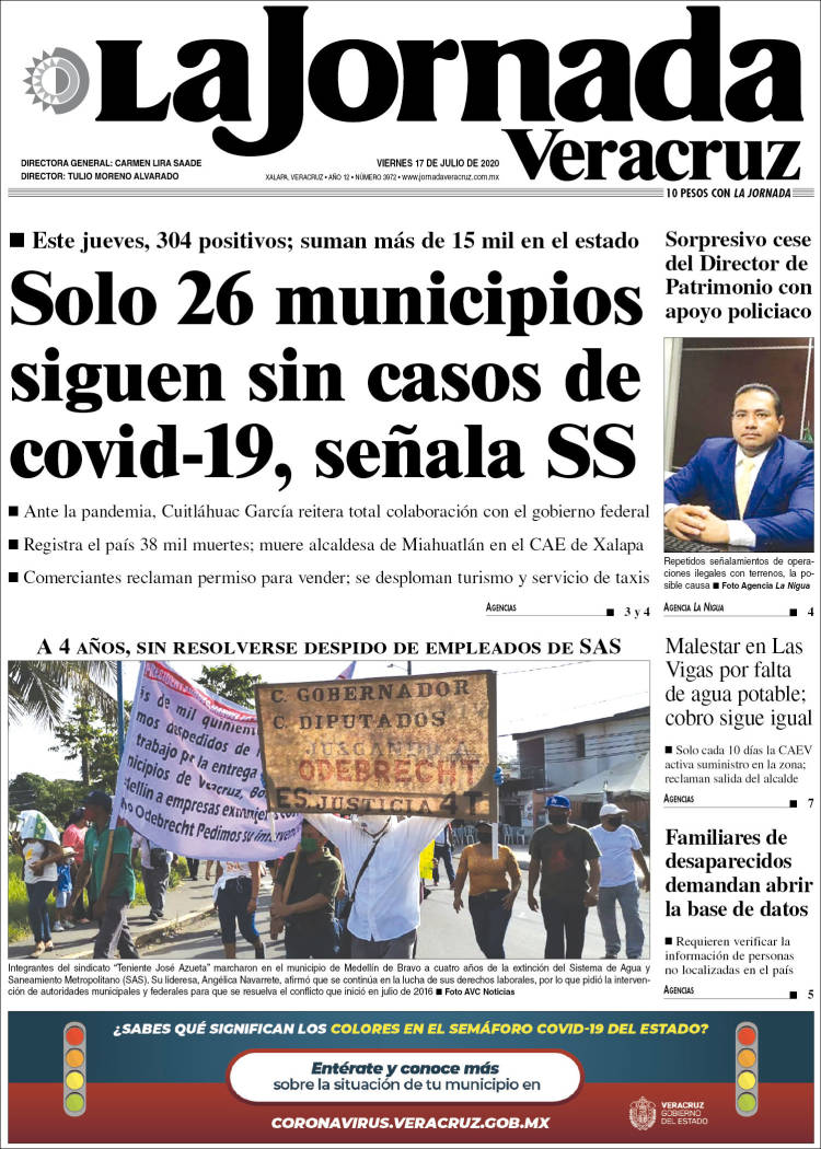 Portada de La Jornada Veracruz (M&eacute;xico)