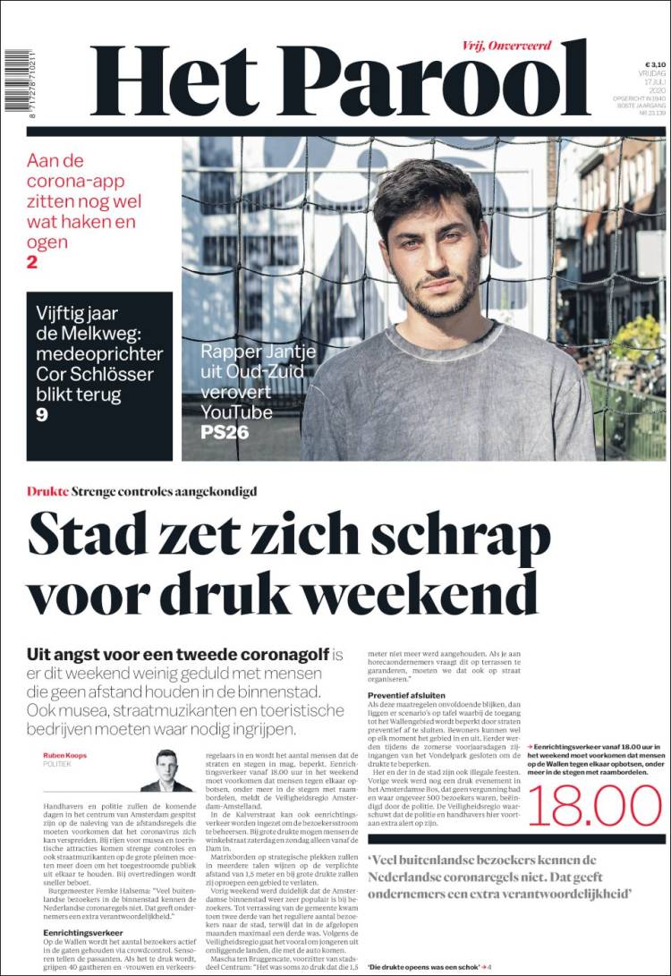 Portada de Het Parool (Pa&iacute;ses Bajos)