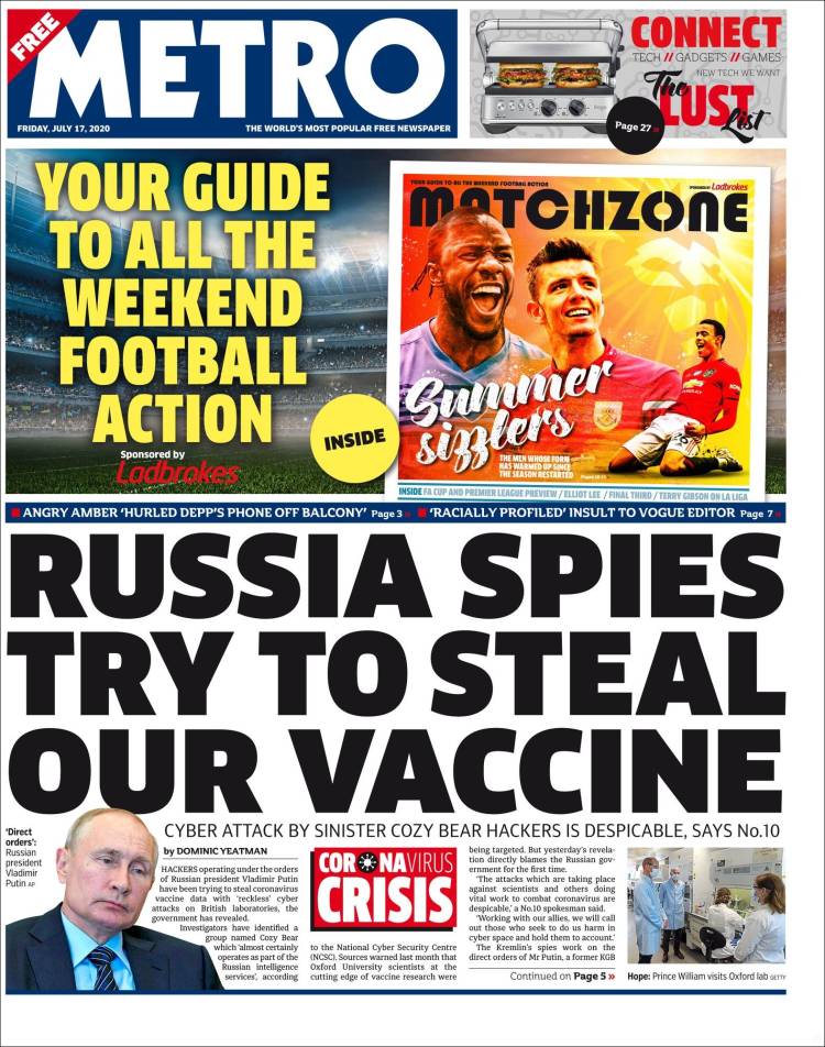 Portada de Metro (Reino Unido)