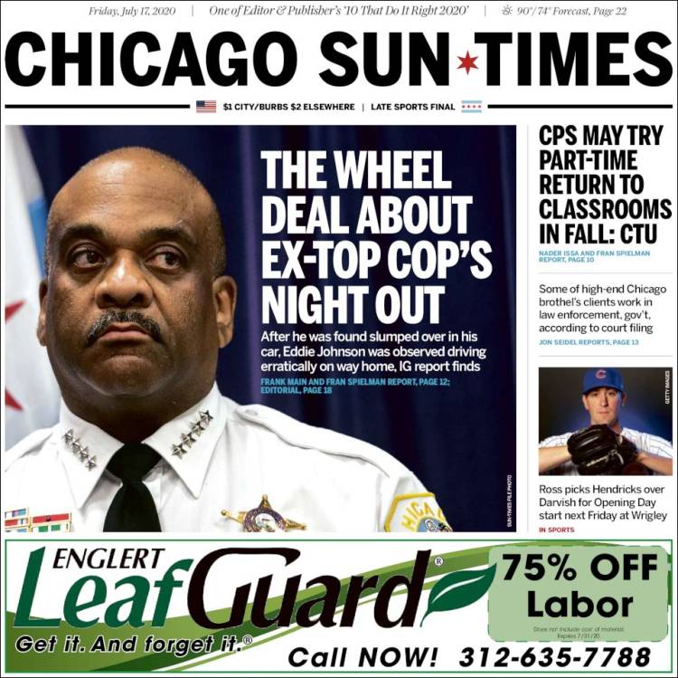 Portada de Chicago Sun-Times (USA)