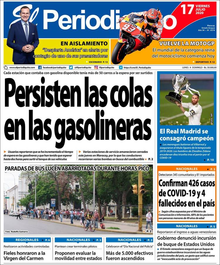 Portada de Periodiquito de Aragua (Venezuela)