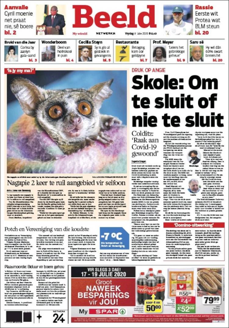 Portada de Beeld (Sud&aacute;frica)