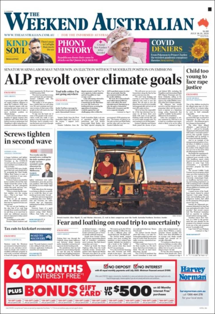 Portada de The Australian (Australia)