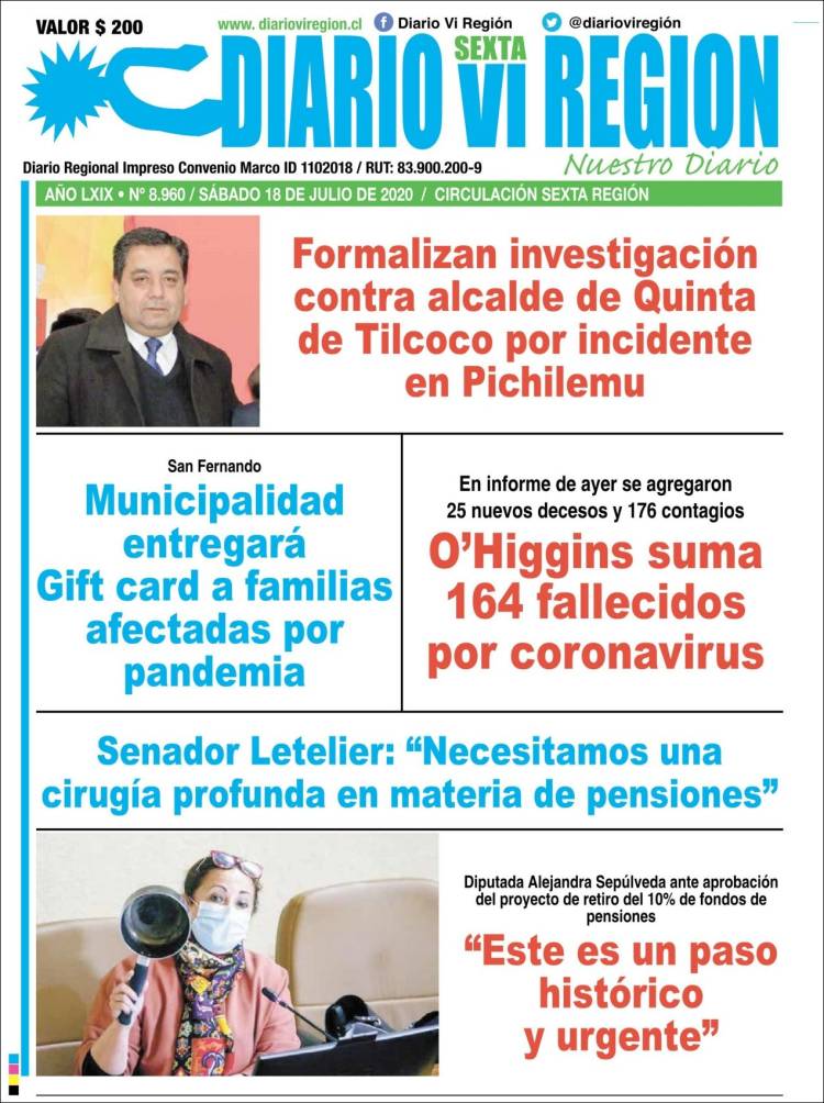 Portada de Diario VI Región (Chile)