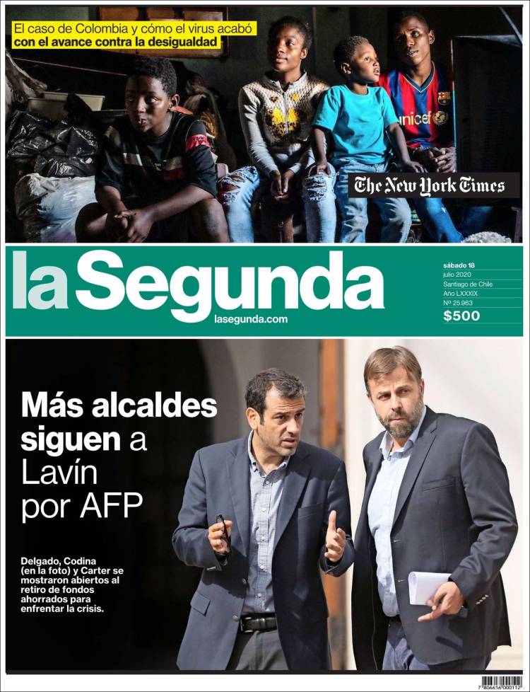 Portada de La Segunda (Chile)