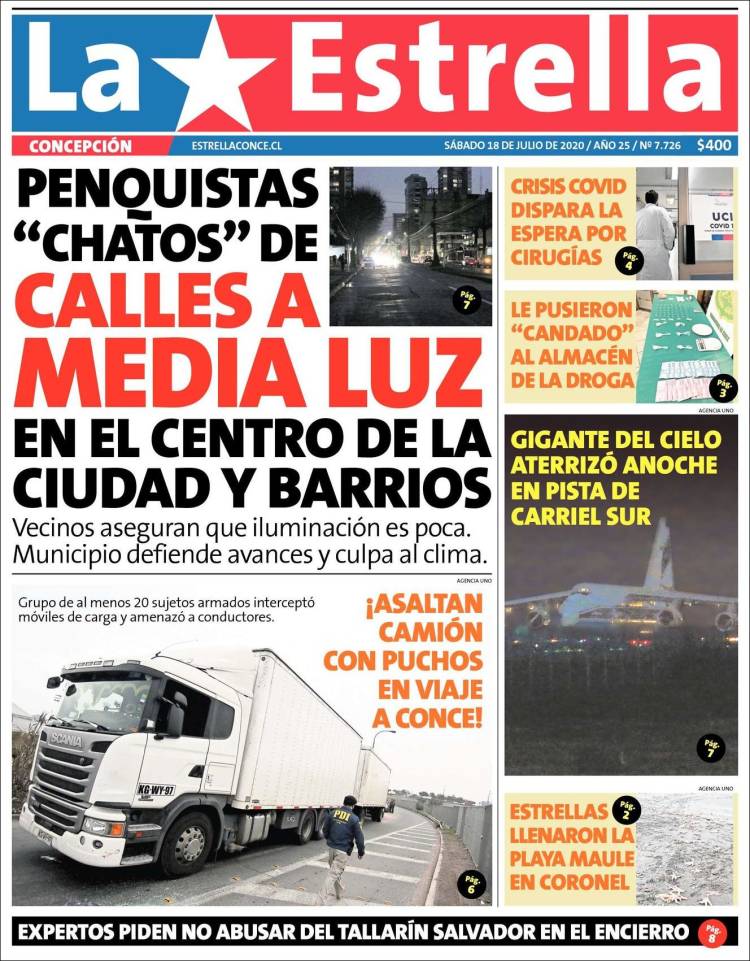 Portada de La Estrella de Concepción (Chile)