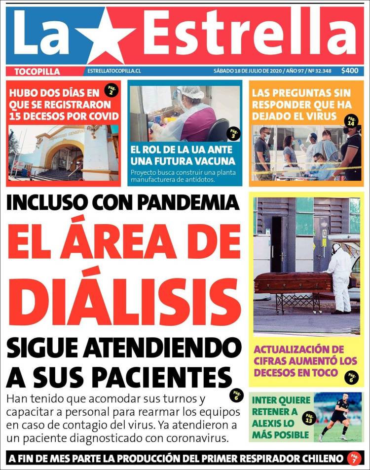 Portada de La Estrella de Tocopilla (Chile)