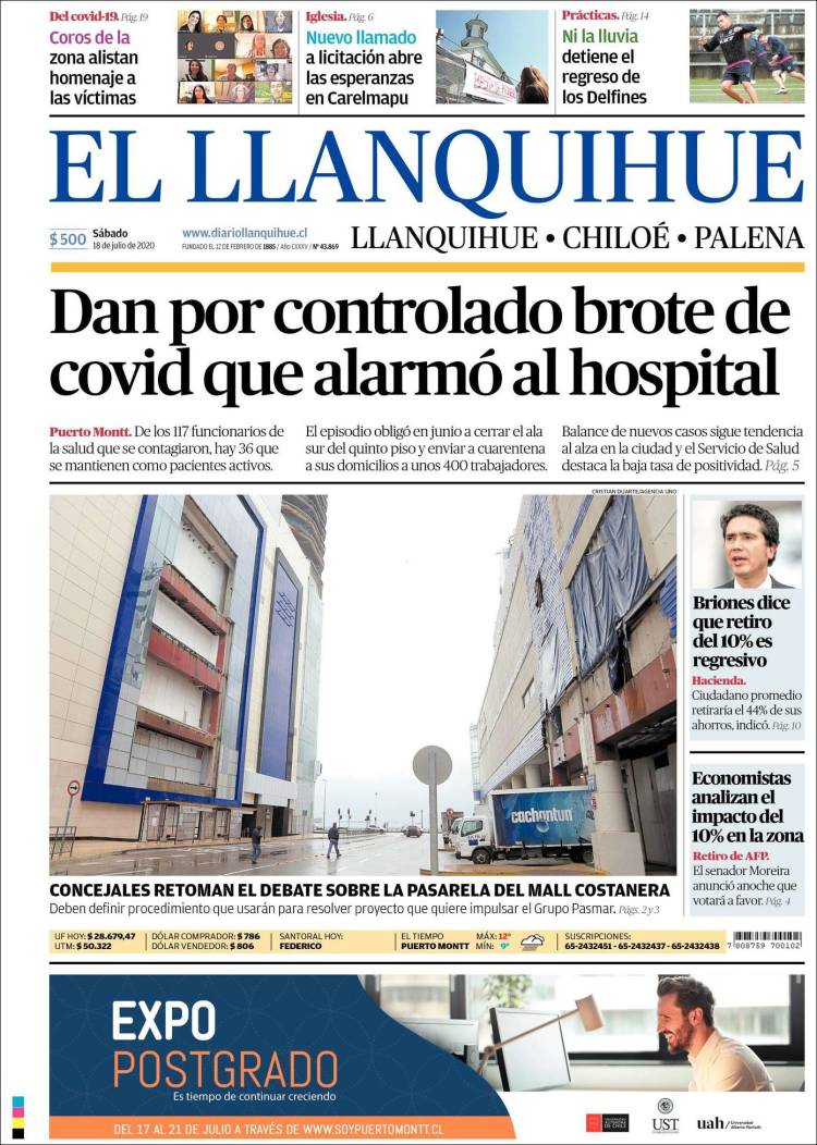 Portada de El Llanquihue (Chile)