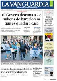 Portada de La Vanguardia (España)