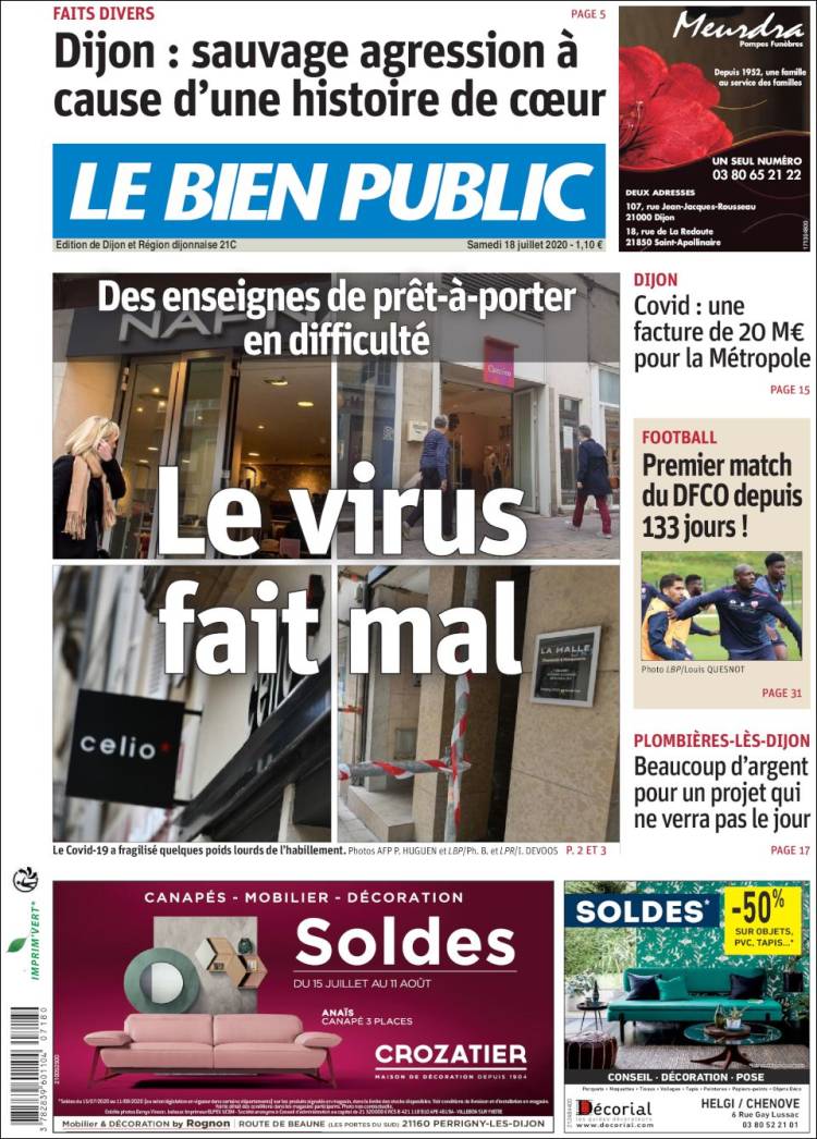 Portada de Le Bien Public (Francia)