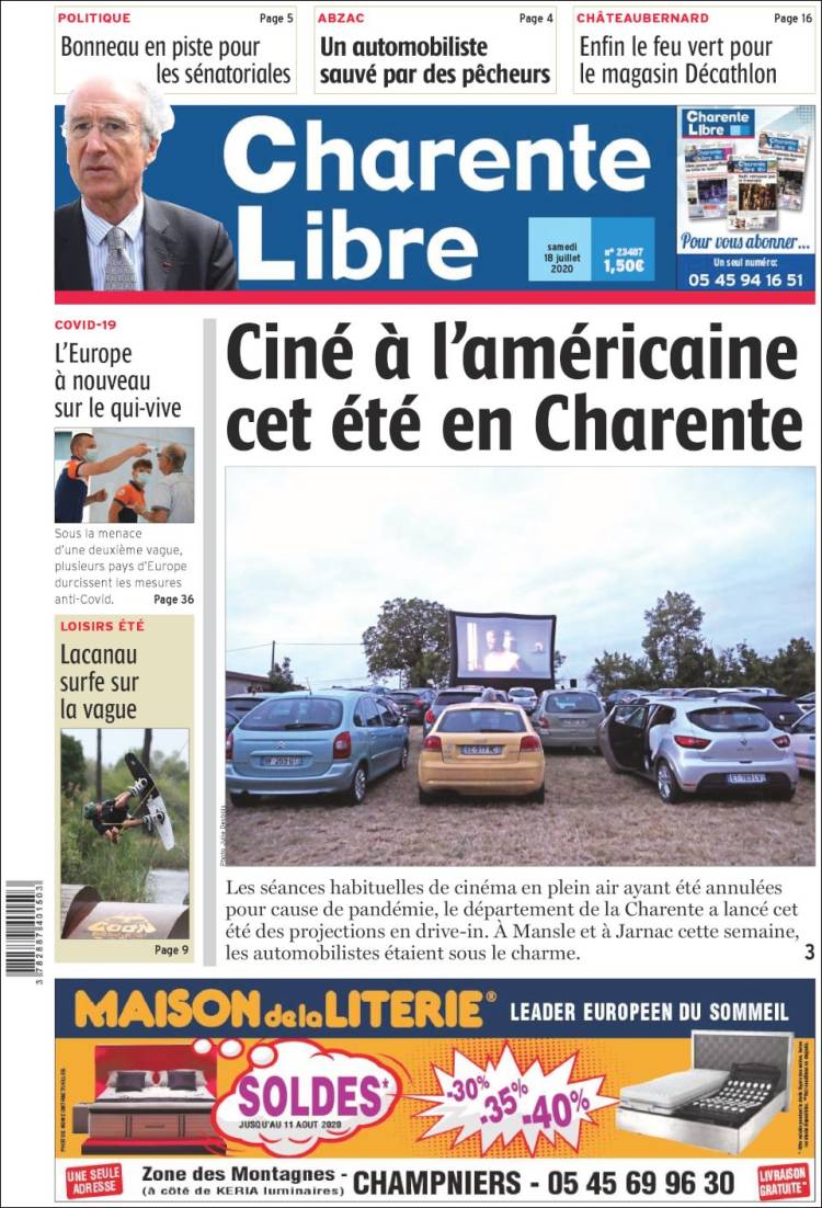 Portada de Charente Libre (Francia)
