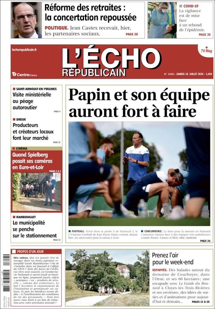 Portada de L'Echo Républicain (Francia)