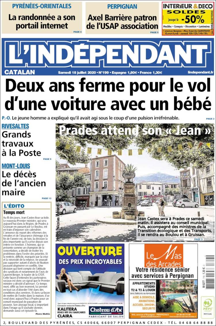 Portada de Le Indépendant (Francia)