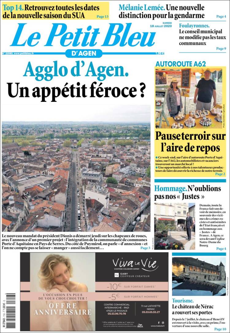 Portada de Le Petit Bleu (Francia)