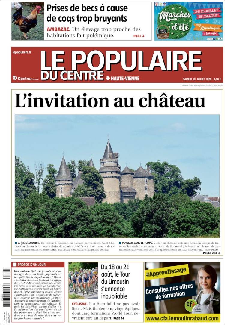 Portada de Le Populaire du Centre (Francia)