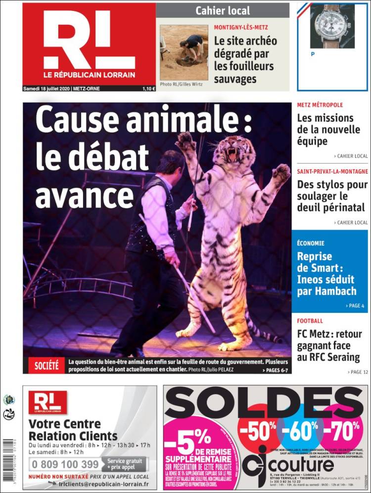 Portada de Le Republicain Lorrain (Francia)