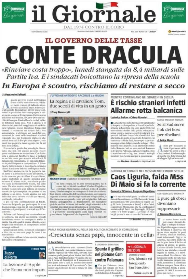 Portada de il Giornale (Italia)
