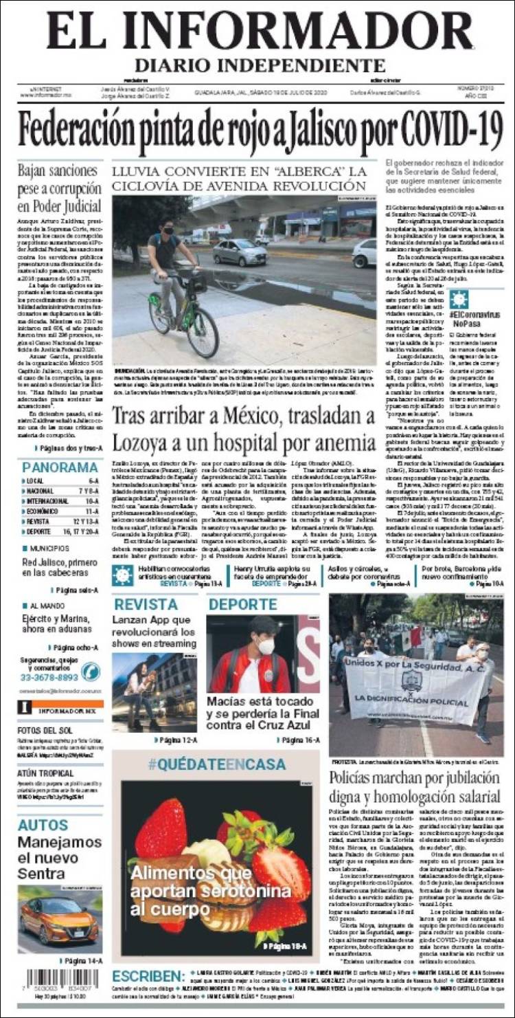Portada de El Informador (M&eacute;xico)