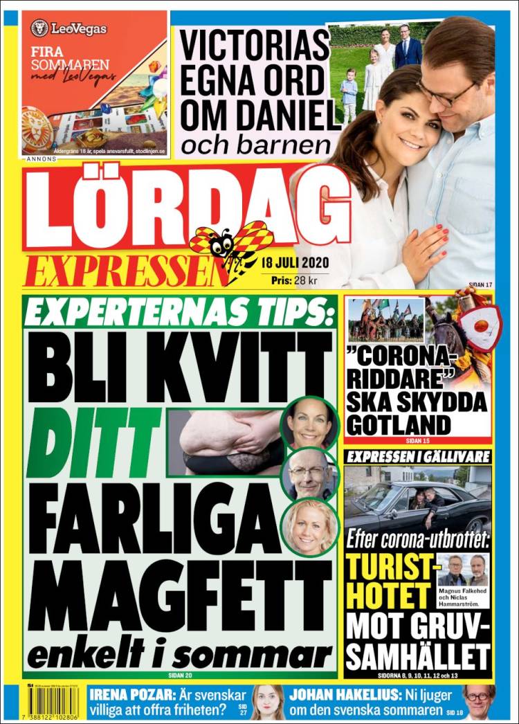 Portada de Expressen (Suecia)