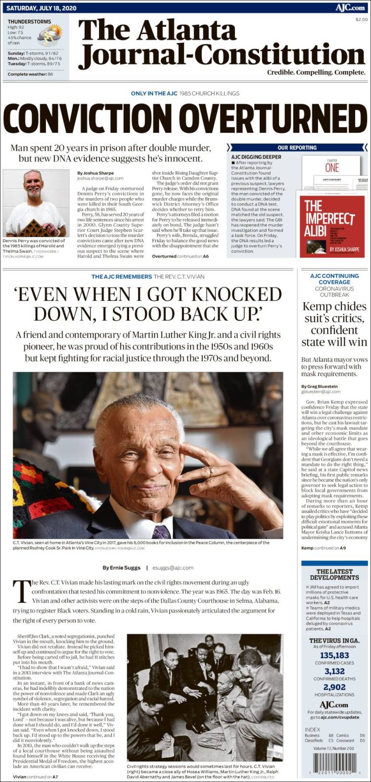 Portada de The Atlanta Journal-Constitution (USA)