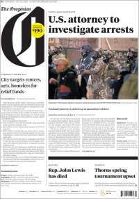 Portada de The Oregonian (USA)