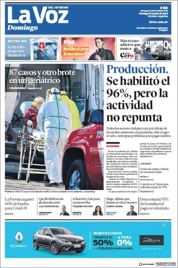 Portada de La Voz del Interior (Argentina)