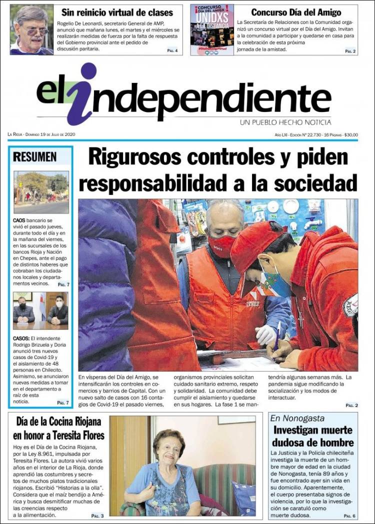 Portada de El Independiente (Argentina)
