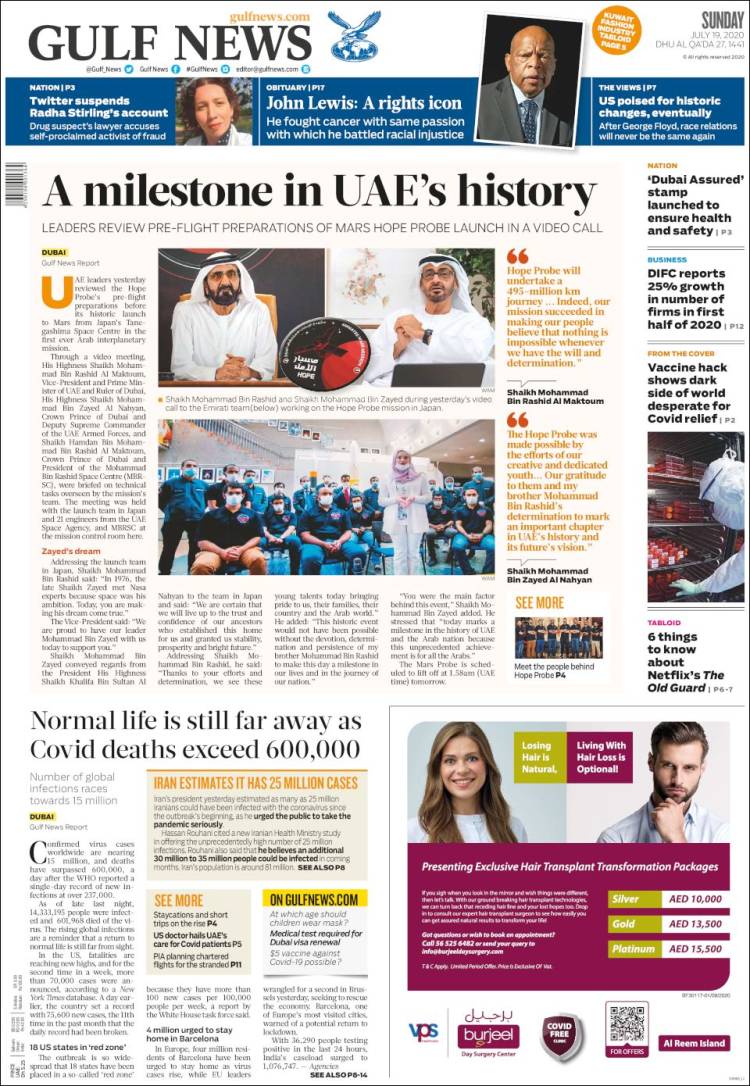 Portada de Gulf News (Asia-Pacífico)