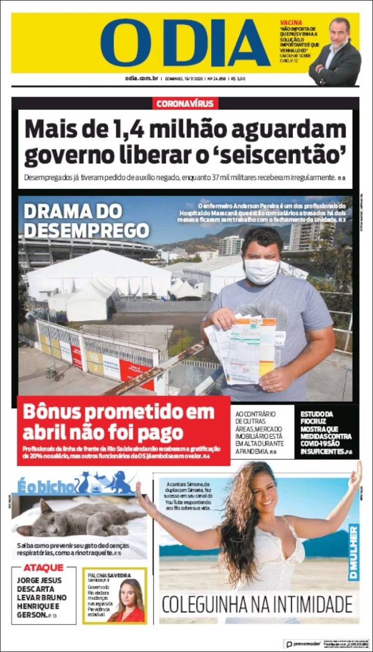 Portada de O Dia (Brasil)